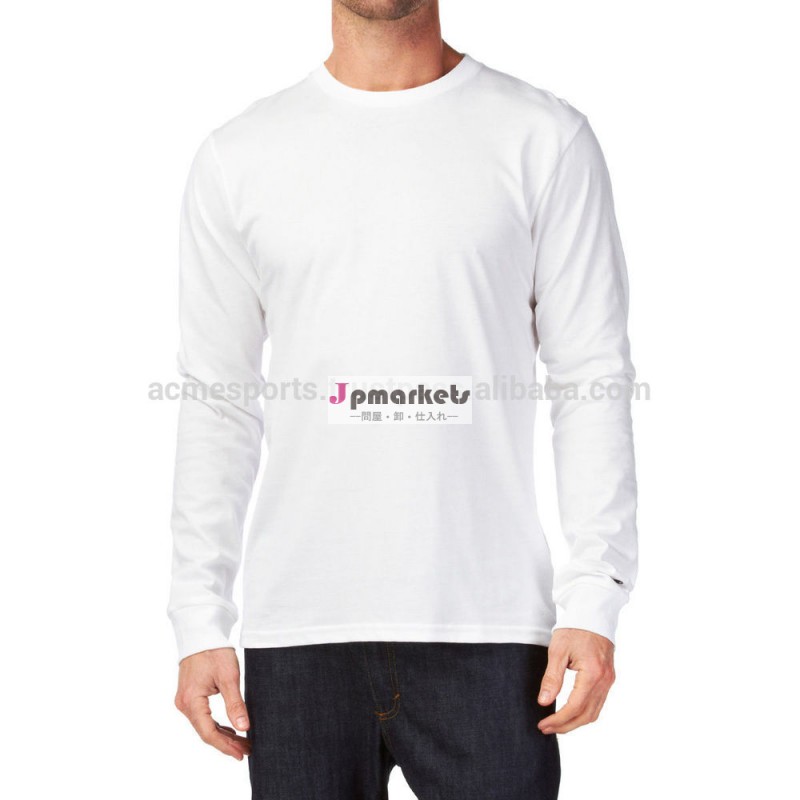メンズロング袖o- ネックtシャツ長袖ファッションvネックtシャツ使用して独自のカスタマイズされたデザインの印刷のロゴ問屋・仕入れ・卸・卸売り