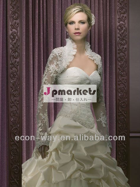 新しいスタイル高襟長袖花嫁のための結婚式のジャケット問屋・仕入れ・卸・卸売り