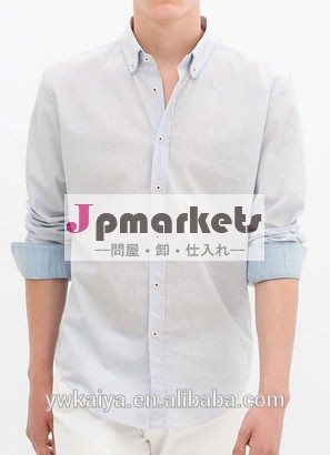 スペイン風2014年白いボタン- ダウン襟ビジネスリネンドレスの男のシャツ問屋・仕入れ・卸・卸売り