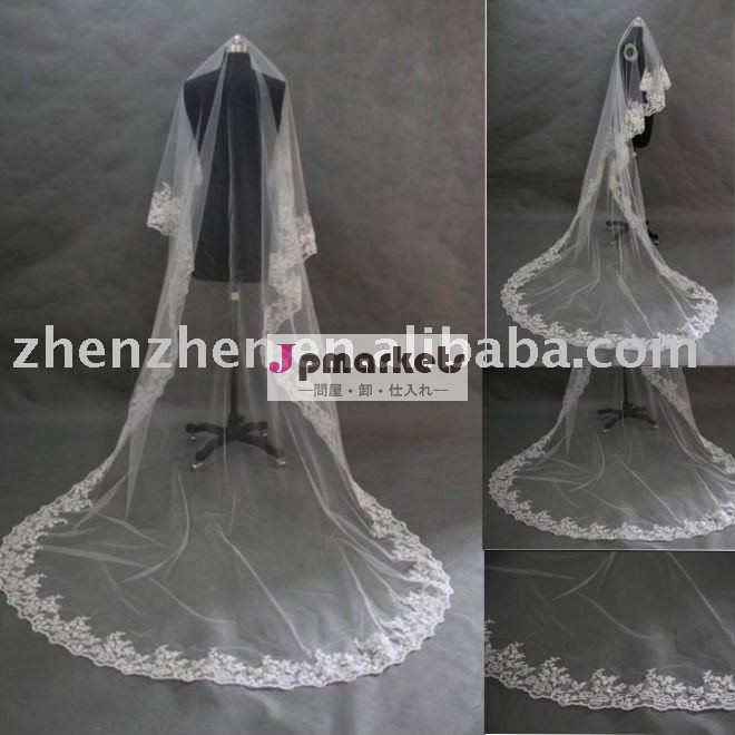 2011新しい到着V-008は長い結婚式のベールをzhenzhen問屋・仕入れ・卸・卸売り