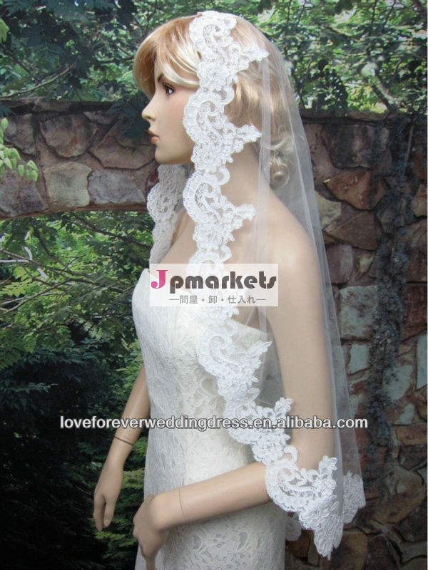 ベストセラーの熱い販売の好ましいソフト花嫁の結婚式のベールのレース問屋・仕入れ・卸・卸売り