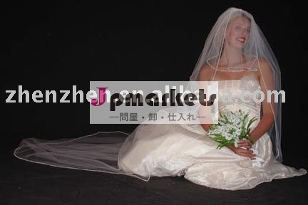 2011新しいチュールネット、 二つの層、 リボン付き結婚式のベールチュールネットv-50問屋・仕入れ・卸・卸売り