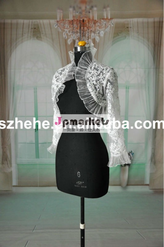 美しいファルバラjk014長い袖のレースのボレロジャケットウェディングドレスのための問屋・仕入れ・卸・卸売り