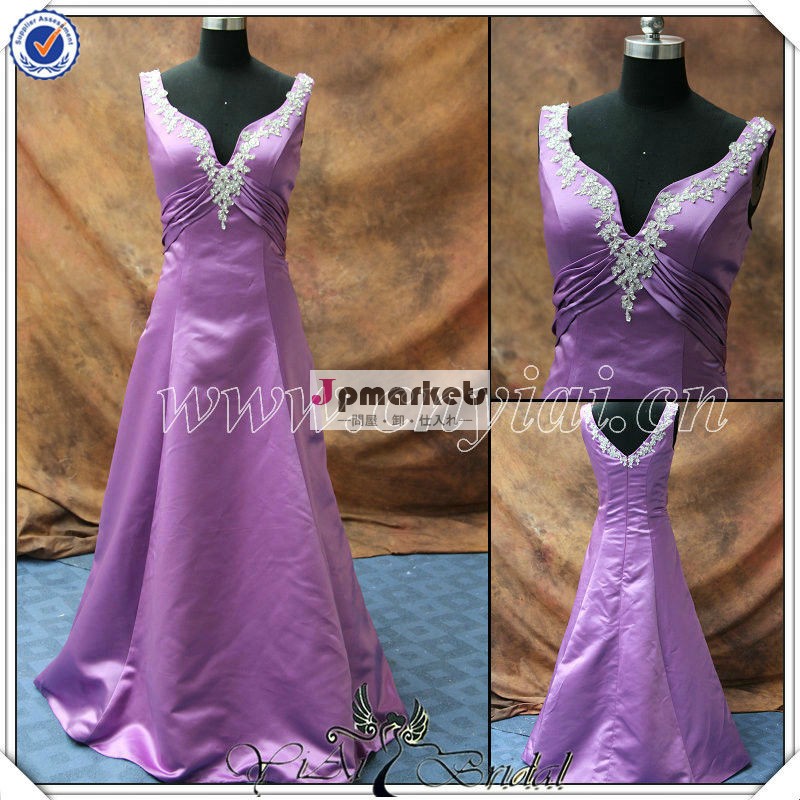 pp2574エレガントなオーダーメイドの紫色の母花嫁のドレス問屋・仕入れ・卸・卸売り