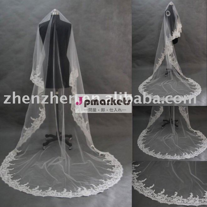 Zhenzhenv-0032011新しい到着の長い結婚式のベール問屋・仕入れ・卸・卸売り