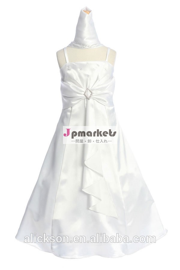 かなりラインスパゲッティストラップクリスタルリボンフラワーガールの服卸売問屋・仕入れ・卸・卸売り