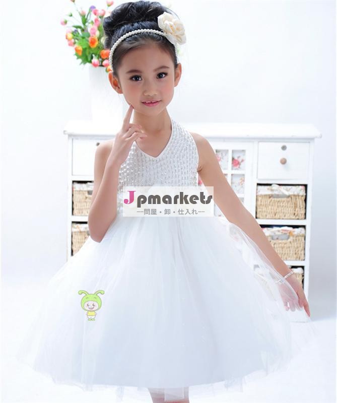 ファッションスタイルのフラワーガールのドレス結婚式のための女の子のドレス熱い販売ノースリーブ問屋・仕入れ・卸・卸売り