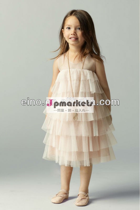 かなりed20104スパゲティーストラップラウンド- ネックラインの膝の- 長さのフラワーガールの服階層オーガンザ問屋・仕入れ・卸・卸売り