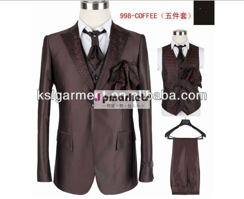 ファッション新しい2014年デザイナー安い男性中国のためのスーツスーツ5個コーヒー問屋・仕入れ・卸・卸売り