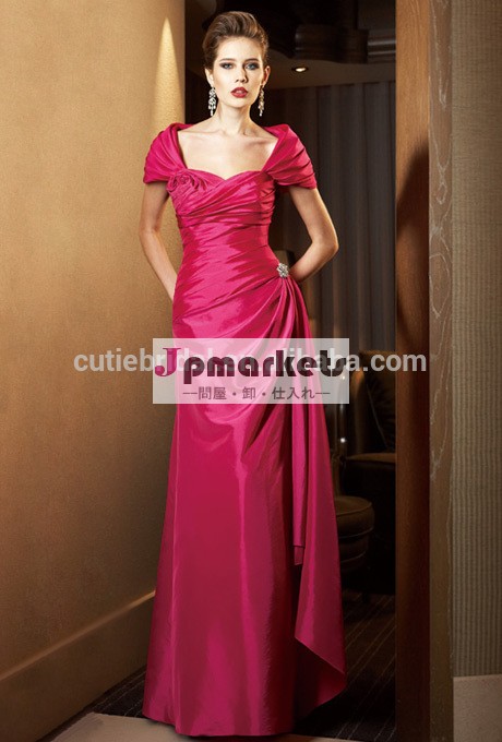 魅力的な赤の母花嫁のドレスキャップスリーブの母花嫁のドレス02b-m問屋・仕入れ・卸・卸売り