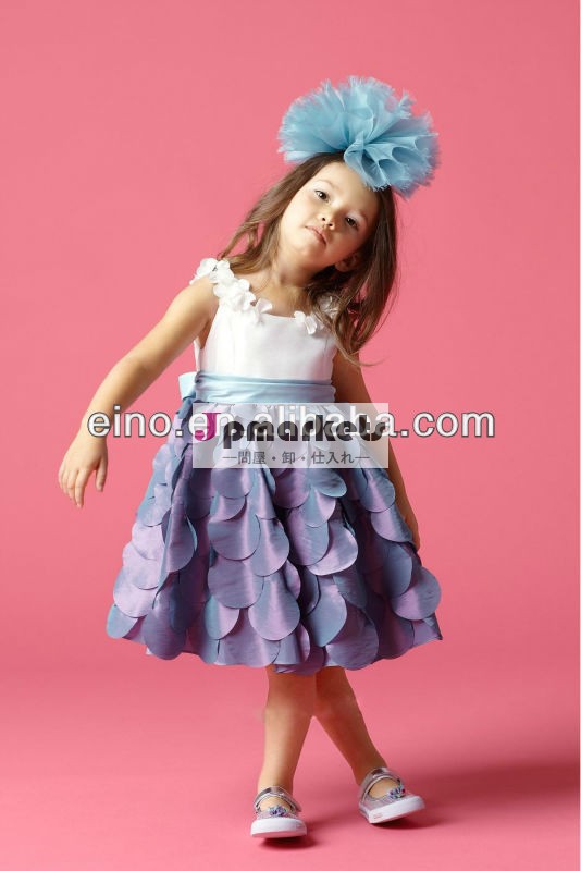 スパゲティーストラップかわいいed20100ラウンド- ネックラインの膝の- 長さwasitbanda- ラインオーガンジーフラワーガールドレス問屋・仕入れ・卸・卸売り