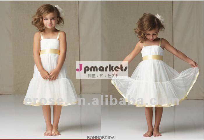 かわいいfg-030夜会服スパゲッティストラップ白短いチュールガールのウェディングドレスの赤ちゃん問屋・仕入れ・卸・卸売り