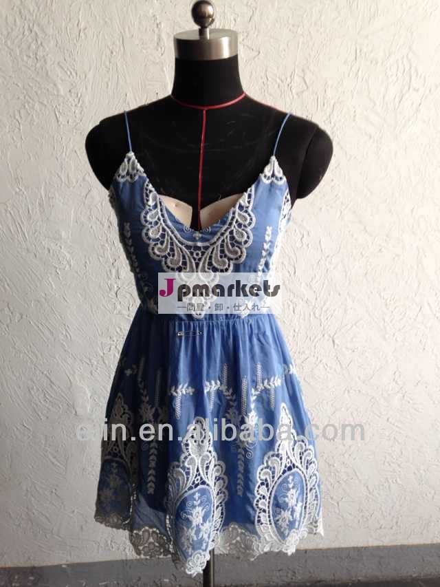 綿刺繍シルク2014年ファッションセクシーな女性のドレス問屋・仕入れ・卸・卸売り