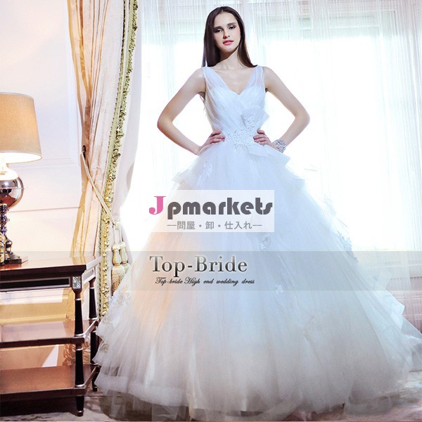 S21486トップ- 花嫁の夜会服チュール2014年本物の写真のウェディングドレス問屋・仕入れ・卸・卸売り