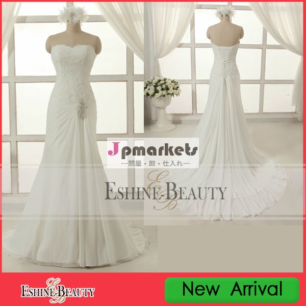 2013新式のアイボリーの軽くて柔らかい外装の上のアップリケの優雅な花嫁衣装2013年問屋・仕入れ・卸・卸売り