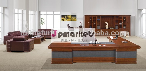 アンティーククルミのテーブル2014年革製のオフィスデスクセットサウジアラビアのために市場( bm38)問屋・仕入れ・卸・卸売り
