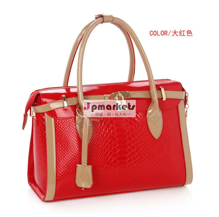 高品質のファッションの女性のブランドの熱い販売の赤で革のハンドバッグをロック問屋・仕入れ・卸・卸売り