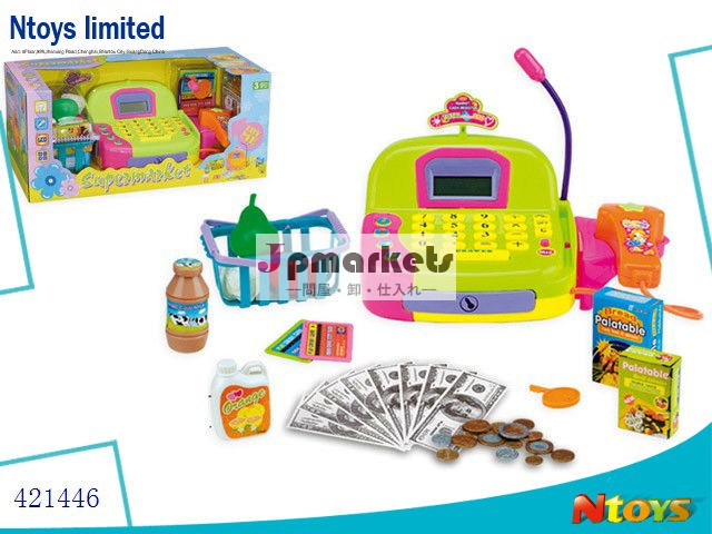 プラスチック製の子供の売れ筋2014年キャッシャーデスクw/電卓、 音楽、 光、 マイク) 電池は含まれません、 6442900問屋・仕入れ・卸・卸売り