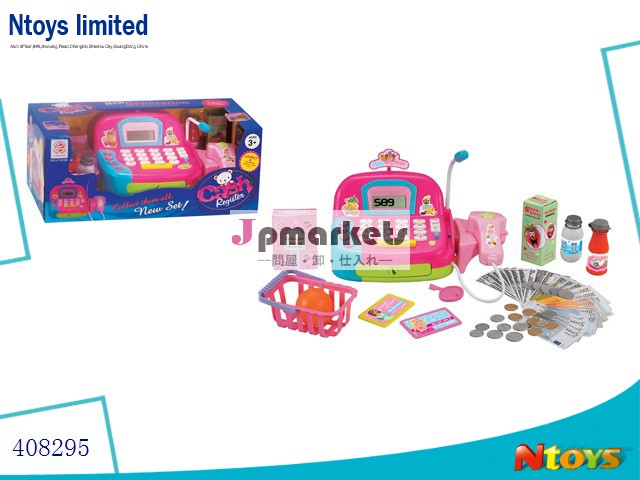 プラスチック製の子供の売れ筋2014年キャッシャーデスクw/電卓、 音楽、 光、 マイク)。 w/3*aao電池、 6433435問屋・仕入れ・卸・卸売り