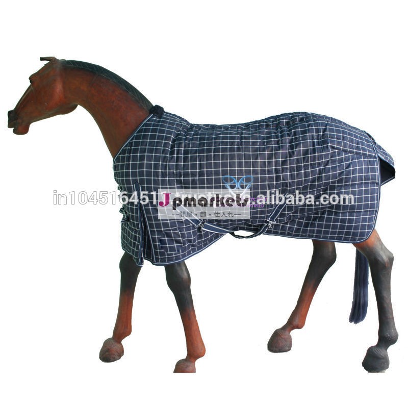 安定敷物馬200gsm1200デニールpolyproplen海軍/白のチェック。問屋・仕入れ・卸・卸売り
