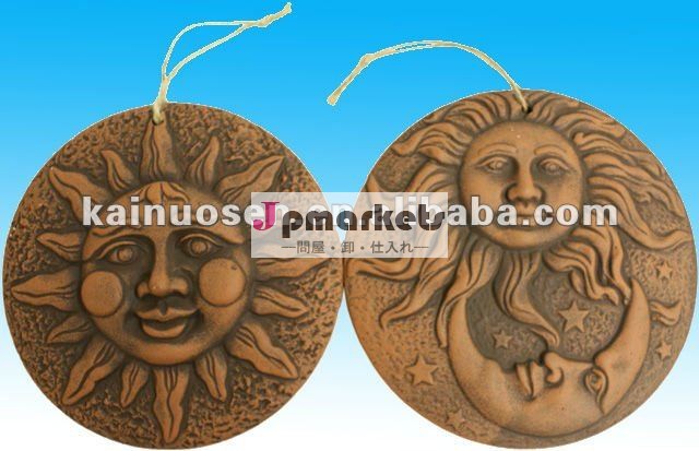 人間の顔の形のテラコッタ太陽の&Moonの壁のプラク問屋・仕入れ・卸・卸売り