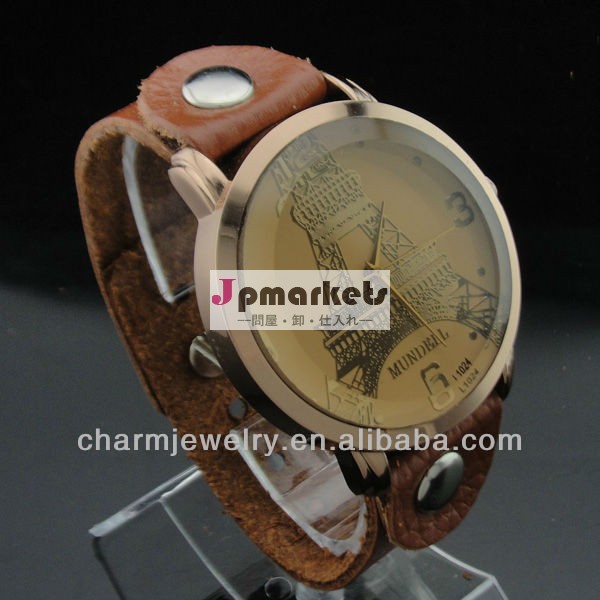 熱い販売のエッフェル塔ユニセックス腕時計本2014年wl-035レザーストラップの腕時計問屋・仕入れ・卸・卸売り