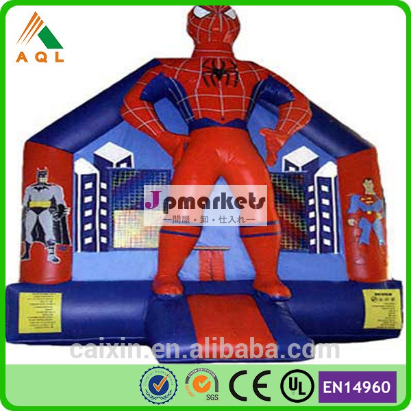スパイダーマンインフレータブルバウンサースタンドアップ、 安全な弾むインフレータブル城問屋・仕入れ・卸・卸売り