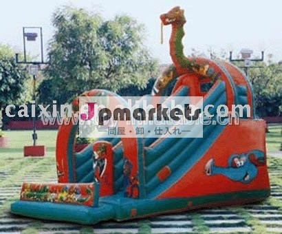インフレータブルスライド/新しいインフレータブルプールのウォータースライドを持つ湖または二車線インフレータブルスライド問屋・仕入れ・卸・卸売り