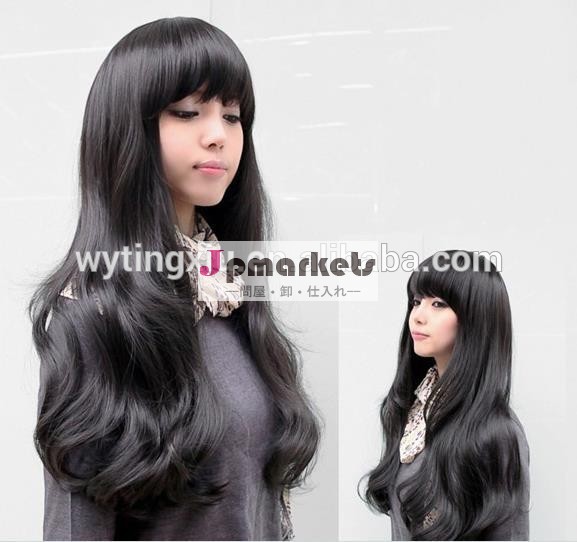 長い巻き毛のかつらヘアカット5色のファッションコスプレ女性の女の子の髪の毛のかつら問屋・仕入れ・卸・卸売り