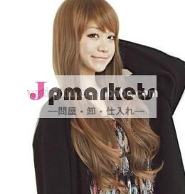 長い巻き毛のかつらjiafa映画漫画の少女コスプレウィッグ前髪のフリンジ問屋・仕入れ・卸・卸売り