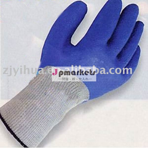 7gauge灰色の綿か多手袋3/4は青い乳液と塗った問屋・仕入れ・卸・卸売り