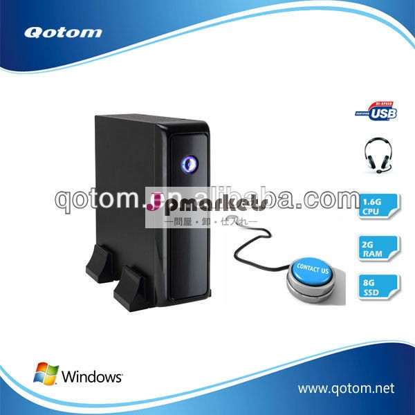 Qotom-i 35ctネットワーク端末のシンクライアントhdmi1080pのあるe3501.6ghzのamdデュアルコアcpu2gbramssd8gbhdmidviポート。問屋・仕入れ・卸・卸売り