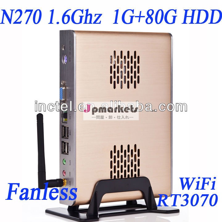 ミニpcを備えたファンレスrt3070150メートルワイヤレス1gram80グラムhddインストールされているwindows7n270は1.6ghzのインテルatom問屋・仕入れ・卸・卸売り