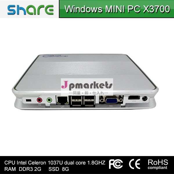 x3700ミニpc、 2gラム、 8gssd、 インテルceleron1037u、 windowsまたはlinux、 コールセンター用、 広告、 家庭での使用問屋・仕入れ・卸・卸売り