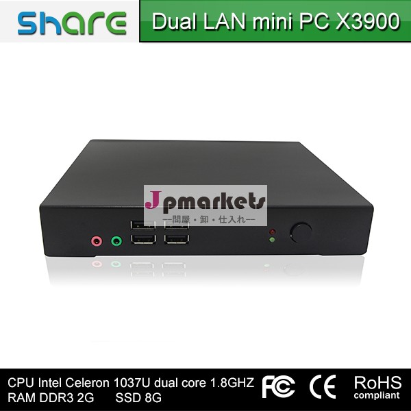 金属シャーシミニitxhtpcc1037u1.8ghzx3900ミニコンピュータ、 デュアルlan/6つのusbサポートされている、 建て- 8gbddr32gbramssd問屋・仕入れ・卸・卸売り