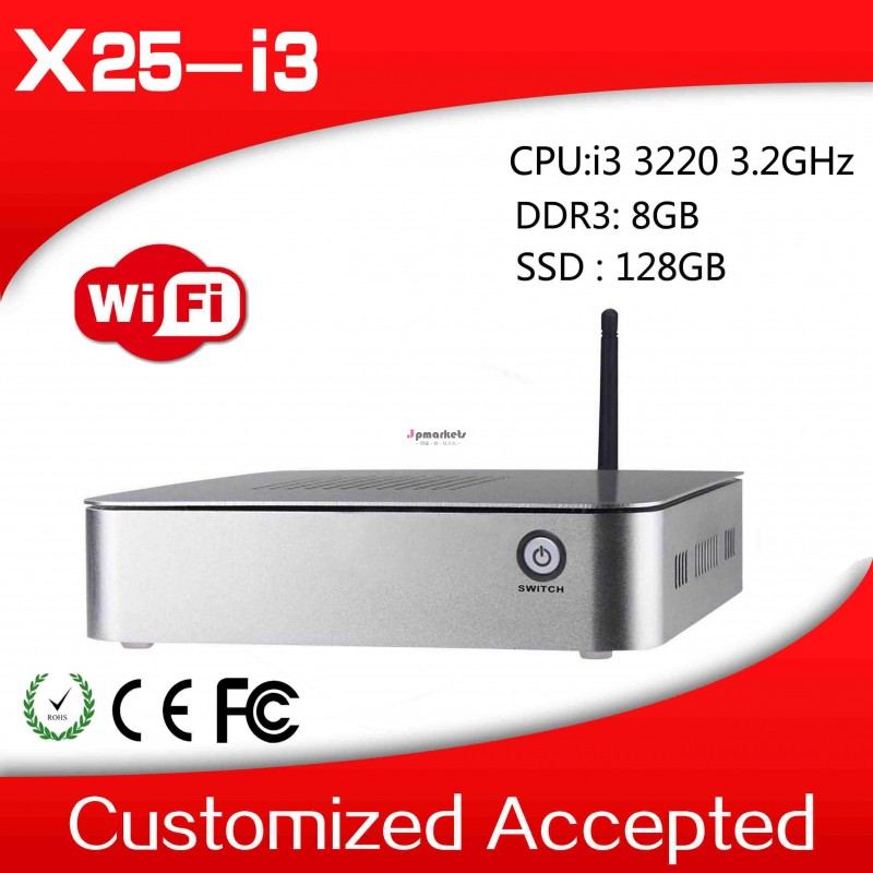 超低消費電力x25-i33220celeronデュアルコアミニpclinuxの無線lanミニlinuxサーバ8gbram128gbのssd問屋・仕入れ・卸・卸売り