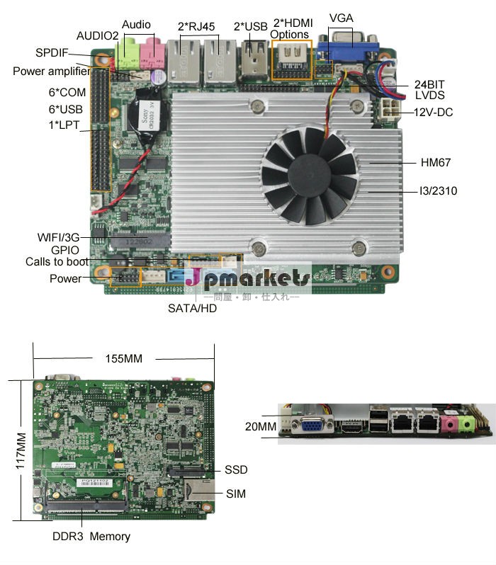 卸売コンピュータの部品のマザーボードマザーボードが使用i5-2410mサーバプロセッサのネットブック問屋・仕入れ・卸・卸売り