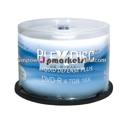 液体plexdisc16x4.7gb防衛を加えた光沢白いインクジェット印刷可能なdvd-rディスクハブ50パック問屋・仕入れ・卸・卸売り