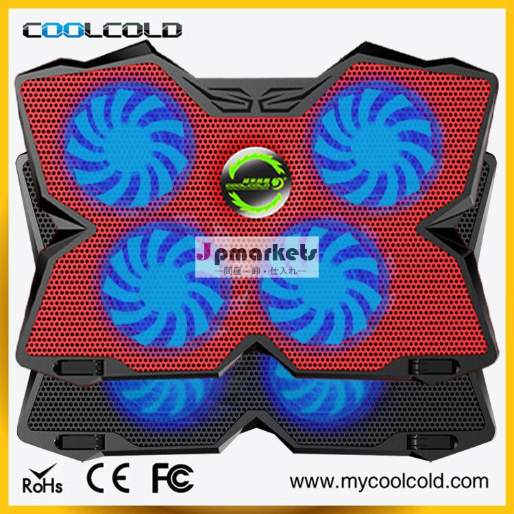 coolcold4ファンledライトusb電源のノートパソコン冷却ファン、 ビッグブックのクーラー問屋・仕入れ・卸・卸売り