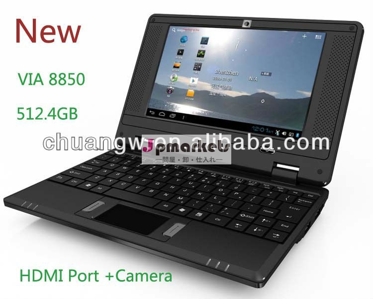 7" を介してcpuアンドロイド4.08850512mnandflashラム4gbのミニネットブックノートpcノート問屋・仕入れ・卸・卸売り