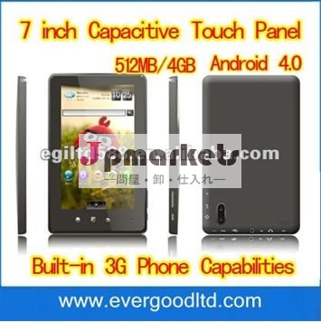 熱い!! 7インチの容量性タッチ画面の電話タブレットのPC Andriod 4.0すべての勝者A10の皮質A10 512MB 4GB問屋・仕入れ・卸・卸売り