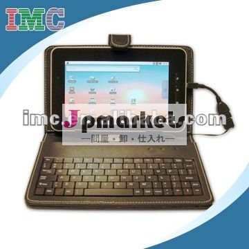 新しい7" インチ黒レザールックの場合+付きusbキーボード・スタンド機能フリースタイラス( imc- toipa- 0363)問屋・仕入れ・卸・卸売り