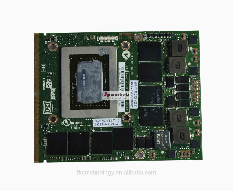 Nvidia GTX 580M 2G DDR5 Video Card N12E-GTX2-A1 graphic cards 256 bit for Alienware M17x M18x Laptop問屋・仕入れ・卸・卸売り