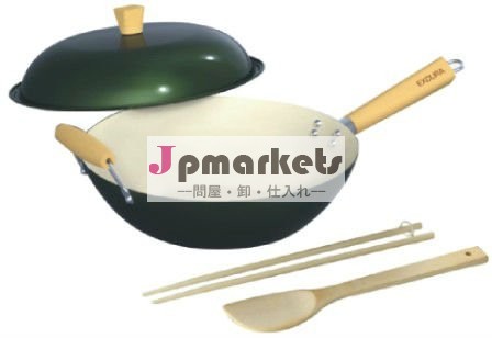 セラミックコーティングされた緑は鍋をかき混ぜるexdura2竹セット問屋・仕入れ・卸・卸売り