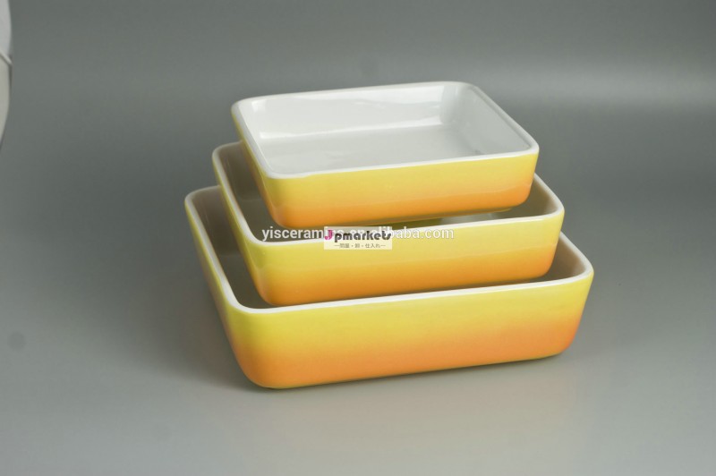 Colored ceramic Suqare bakeware問屋・仕入れ・卸・卸売り
