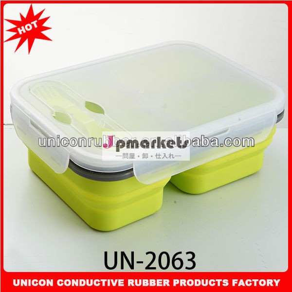 売れ筋折りたたみランチボックス/折り畳み食品容器/食品級シリコンランチボックス問屋・仕入れ・卸・卸売り