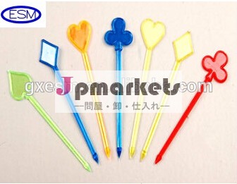 装飾的なプラスチック製のカードパーティー用ピック問屋・仕入れ・卸・卸売り