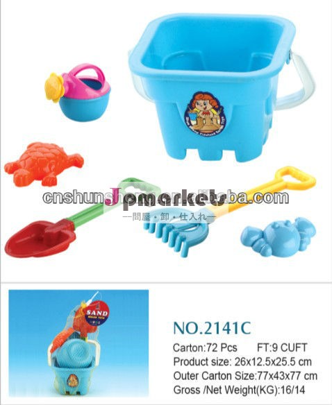 2141c6日個プラスチック砂浜のおもちゃ子供のための設定、 プラスチック砂浜のおもちゃの問屋・仕入れ・卸・卸売り