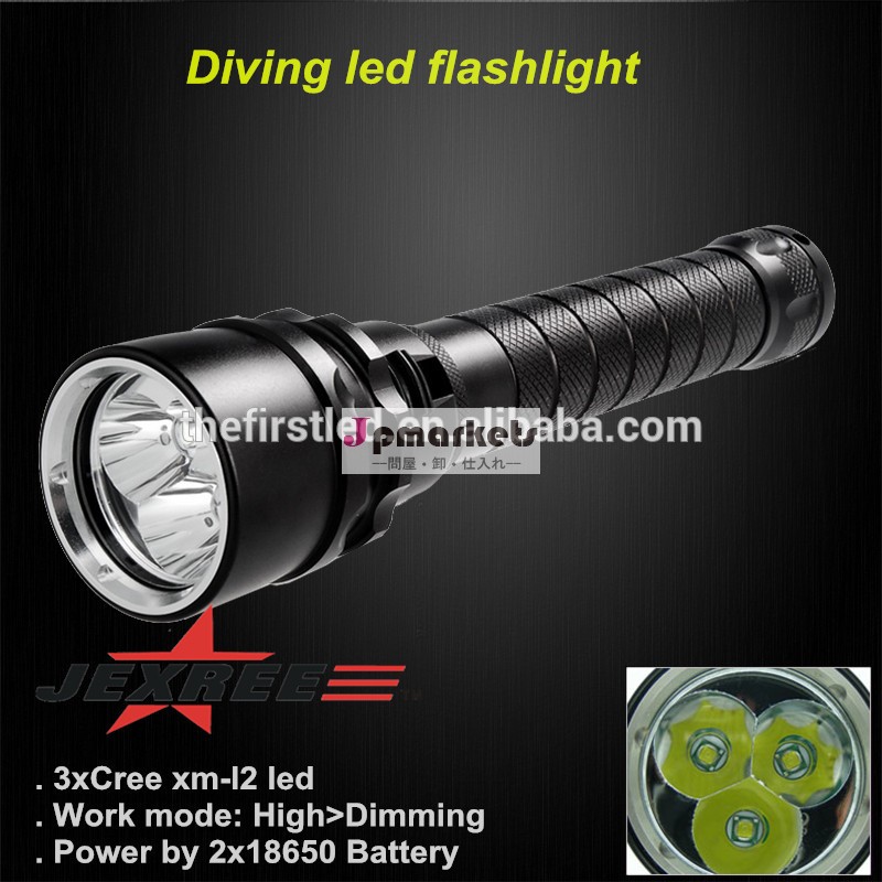 Jexree3xcreexm-l2ledダイビングライト付き18650充電式バッテリー問屋・仕入れ・卸・卸売り