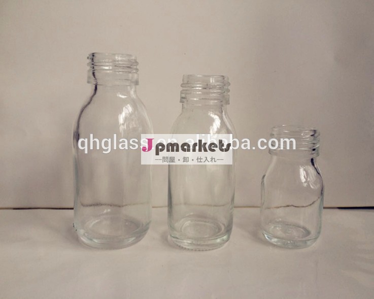 30ml/60ml/90ml透明なガラスのシロップの瓶、 透明シロップ薬のガラス瓶問屋・仕入れ・卸・卸売り